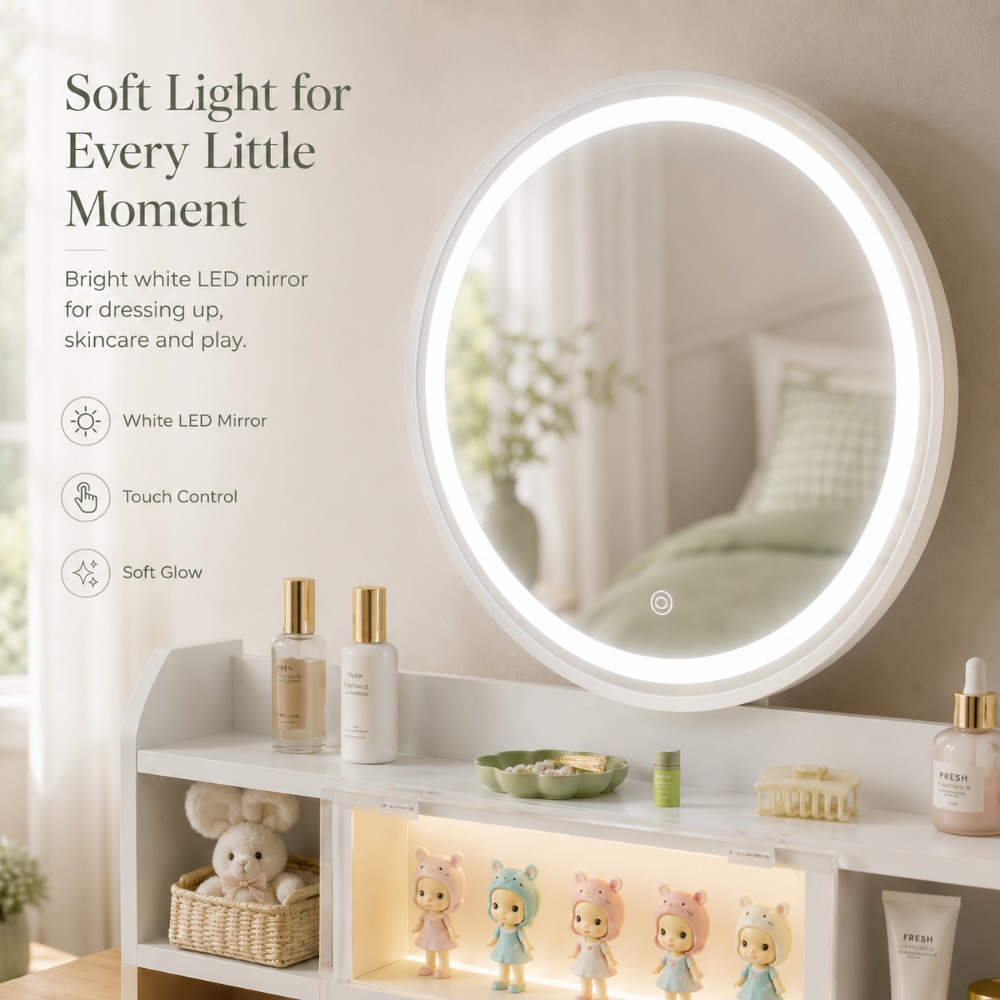 Perfect Gift for Her, Round Wo - Beauty Makeup Vanity Set 评论和价格